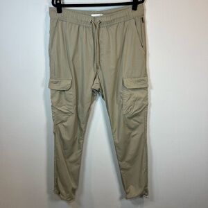 Pacsun Performance Athletic Slim Cargo Pants Tan Pull On Tapered Hiking  Mens XL